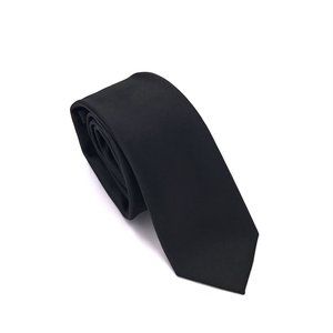 Black Solid Satin Tie | J.Ferrar